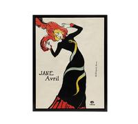 Artery8 Jane Avril Snake Dress Portrait Framed Canvas Wall Art Print Lautrec | Size: W24" x H32" Artery8 Multicolor W24" x H32"