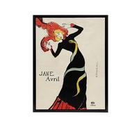 Artery8 Jane Avril Snake Dress Portrait Framed Canvas Wall Art Print Vintage : Artwork by Lautrec 12x16 Chic design with Parisian flair sophisticated accent for bedroom office or living room