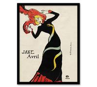 Artery8 Jane Avril Snake Dress Portrait Vintage Framed Wall Art Print Lautrec | Size: A4 Artery8 Multicolor A4