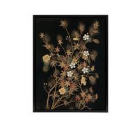 Artery8 Japanese Autumn Flowers G A Audsley Black Framed Canvas Wall Art | Size: W24" x H32" Artery8 Black W24" x H32"