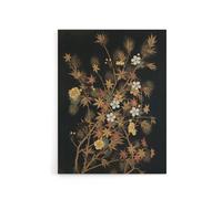 Artery8 Japanese Autumn Flowers G A Audsley Vintage Canvas Wall Art in Black | Size: W12" x H16" Artery8 Black W12" x H16"