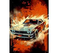Artery8 Japanese Drift Car JDM Action Scene Painting Red Blue Speed Motorsport Driving Extra Large XL Wall Art Poster Print