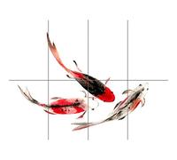 Artery8 Japanese Koi Fish Black And Red XL Giant Panel Poster (8 Sections)