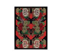 Artery8 Japanese Red Fan Floral Pattern Audsley Vintage Framed Canvas Wall Art | Size: W12" x H16" Artery8 Red W12" x H16"