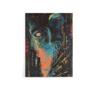 Artery8 Japanese Sci Fi City Tokyo Japan Canvas Wall Art Print in Blue | Size: W12" x H16" Artery8 Blue W12" x H16"