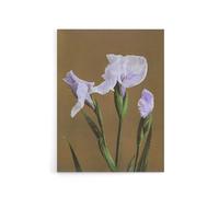 Artery8 Japanese Water Iris Flowers Canvas Wall Art Print Ogawa Kazumasa in Brown | Size: W18" x H24" Artery8 Brown W18" x H24"