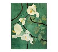 Artery8 Japanese White Cherry Tree Flower Green Design Bedroom Extra Large XL Wall Art Poster Print