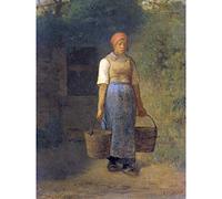 Artery8 Jean Francois Millet Girl Carrying Water Painting Large Wall Art Poster Print Thick Paper 18X24 Inch