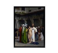 Artery8 Jean Leon Gerome Slave Market Framed Canvas Wall Art Print | Size: W24" x H32" Artery8 Multicolor W24" x H32"