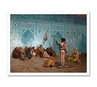 Artery8 Jean Leon Gerome Snake Charmer Painting Art Print Framed Poster Wall Decor 12x16 inch