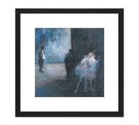 Artery8 Jean Louis Forain Backstage Symphony In Blue 8X8 Inch Square Wooden Framed Wall Art Print Picture with Mount in Black Artery8 Black
