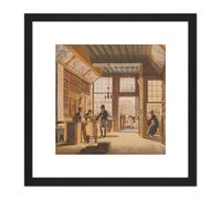 Artery8 Jelgerhuis Shop Book Dealer Peter Meijer 8X8 Inch Square Wooden Framed Wall Art Print Picture with Mount in Black Artery8 Black