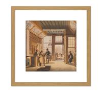 Artery8 Jelgerhuis Shop Book Dealer Peter Meijer 8X8 Inch Square Wooden Framed Wall Art Print Picture with Mount in Light Oak Artery8 Light Oak