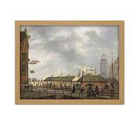 Artery8 Jelgerhuis Small Fish Market Amsterdam Painting Artwork Framed Wall Art Print 18X24 Inch