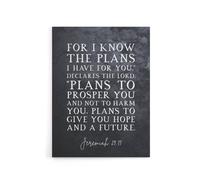 Artery8 Jeremiah 29 11 I Know The Plans Have Bible Quote Canvas Wall Art Print in Grey | Size: W24" x H32" Artery8 Grey W24" x H32"