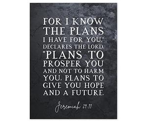 Artery8 Jeremiah 29:11 I Know The Plans I have For You Plans to Give You Hope Christian Bible Verse Quote Scripture Typography Unframed Wall Art Print Poster Home Decor Premium