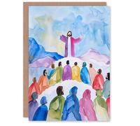 Artery8 Jesus Christ Sermon on the Mount Painting Blank For Him Or Her Art Christmas Card
