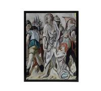 Artery8 Jesus Christ & the Sinner Max Beckmann Black Framed Canvas Wall Art in Grey | Size: W18" x H24" Artery8 Grey W18" x H24"