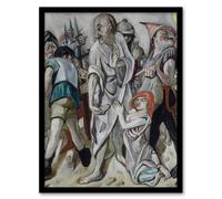 Artery8 Jesus Christ & the Sinner Max Beckmann Framed Wall Art Print in Grey | Size: W12" x H16" Artery8 Grey W12" x H16"