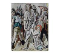 Artery8 Jesus Christ & the Sinner Max Beckmann Wall Art Poster Print in Grey | Size: W18" x H24" Artery8 Grey W18" x H24"