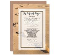 Artery8 Jesus Lord Foot s In The Sand Poem Inspirational Greeting Card in Beige Artery8 Beige