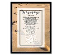 Artery8 Jesus Lord Footprints In The Sand Poem Inspirational Art Print Framed Poster Wall Decor 12x16 inch