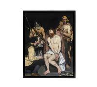 Artery8 Jesus Mocked by the Soldiers Manet Black Framed Canvas Wall Art | Size: W18" x H24" Artery8 Black W18" x H24"
