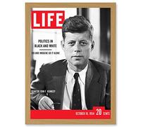 Artery8 JFK John Kennedy President USA Life Magazine Cover A4 Artwork Framed Wall Art Print