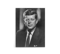 Artery8 Jfk John Kennedy Usa President Canvas Wall Art Print in Grey | Size: W18" x H24" Artery8 Grey W18" x H24"