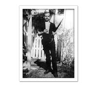 Artery8 JFK Kennedy Assassin Harvey Oswald Backyard Photo Artwork Framed Wall Art Print 18X24 Inch