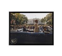 Artery8 JFK Kennedy Emperor Haile Selassie Parade Framed Canvas Wall Art Print | Size: W12" x H16" Artery8 Multicolor W12" x H16"