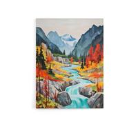 Artery8 Jiuzhaigou Valley Chinese Landscape Canvas Wall Art Print | Size: W12" x H16" Artery8 Multicolor W12" x H16"