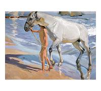 Artery8 Joaquin Sorolla The Horses Bath Beach Sea Painting Extra Large XL Wall Art Poster Print
