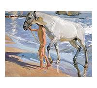 Artery8 Joaquin Sorolla The Horses Bath Beach Sea Painting Unframed Wall Art Print Poster Home Decor Premium