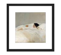 Artery8 Joaquin Sorolla Y Bastida Mother 8X8 Inch Square Wooden Framed Wall Art Print Picture with Mount in Black Artery8 Black