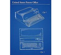 Artery8 Jobs Personal Computer 1983 Retro PC Patent Plan Art Print Canvas Premium Wall Decor Poster Mural