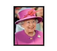 Artery8 Joel Rouse Queen Elizabeth II Photograph Framed Canvas Wall Art Print in Pink | Size: W24" x H32" Artery8 Pink W24" x H32"