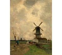 Artery8 Johan Hendrik Weissenbruch The Mill Painting Premium Wall Art Canvas Print 18X24 Inch