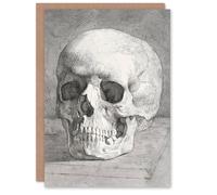 Artery8 Johan Thomas Lundbye Art Card Human Skull Front View in Grey Artery8 Grey