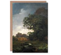 Artery8 Johan Thomas Lundbye Personalised Art Card Landscape With Gray Weather Custom Greeting Card