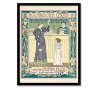 Artery8 Johann Georg van Caspel Framed Wall Art Hollandischer Cacao Advert in Yellow | Size: A3 Artery8 Yellow A3