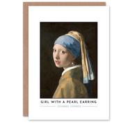 Artery8 Johannes Vermeer Girl With A Pearl Earring Greeting Card - Classic Portrait Art Note Card