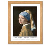 Artery8 Johannes Vermeer - Girl with a Pearl Earring | Dutch Baroque Portrait in Oak Frame