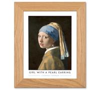 Artery8 Johannes Vermeer - Girl with a Pearl Earring | Dutch Baroque Portrait in Oak Frame