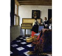 Artery8 Johannes Vermeer The Music Lesson Painting Extra Large XL Wall Art Poster Print