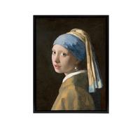 Artery8 Johannes Vermeer With A Pearl Earring Framed Canvas Wall Art Print | Size: W24" x H32" Artery8 Multicolor W24" x H32"