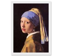 Johannes Vermeer Girl With Pearl Earring Classic Vintage Duch Golden Age A4 Artwork Framed Wall Art Print Artery8 White One Size