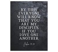 Artery8 John 13:35 My disciples Love One Another Christian Bible Verse Quote Scripture Typography Art Print Canvas Premium Wall Decor Poster Mural