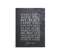 Artery8 John 14 27 Peace I Leave With You Bible Quote Canvas Wall Art Print in Grey | Size: W24" x H32" Artery8 Grey W24" x H32"