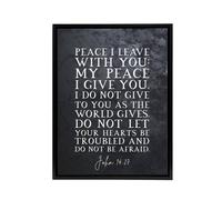 Artery8 John 14 27 Peace I Leave With You Bible Quote Framed Canvas Wall Art Print in Grey | Size: W24" x H32" Artery8 Grey W24" x H32"